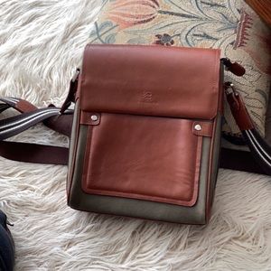 Baolida Messenger Bag brown olive green crossbody strap adjustable.